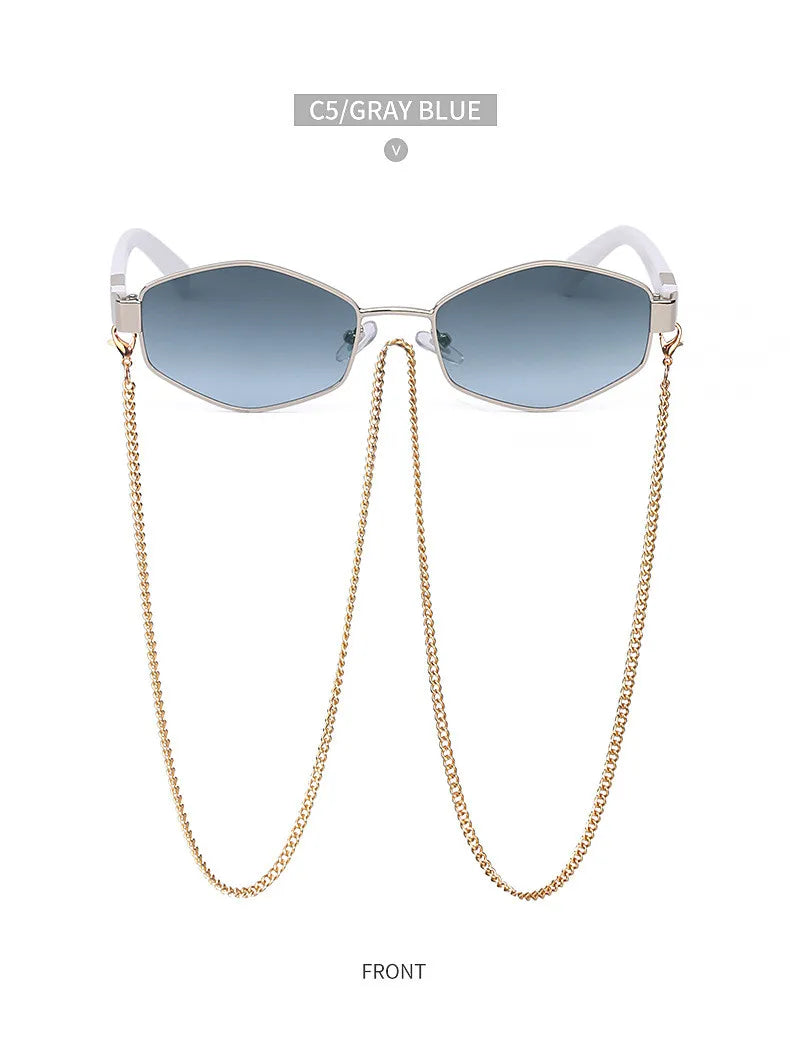óculos de sol hexagonal feminino