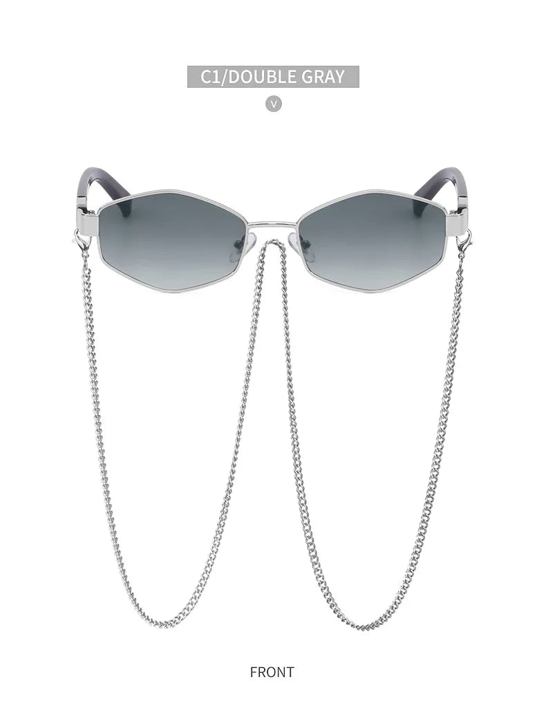 óculos de sol hexagonal feminino