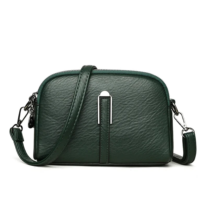 Bolsa de ombro femininas de couro macio