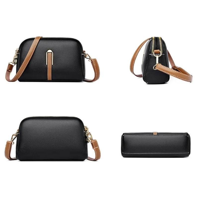 Bolsa de ombro femininas de couro macio