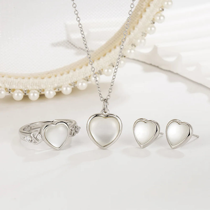 CONJUNTO COLAR BRINCOS E ANEL DE PRATA