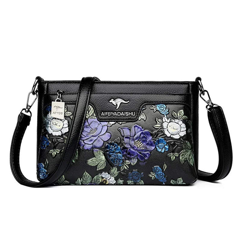 Bolsas de ombro femininas com estampa floral