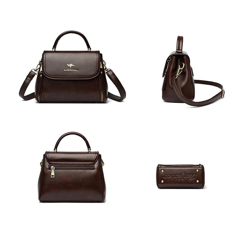 Bolsa feminina de couro macio