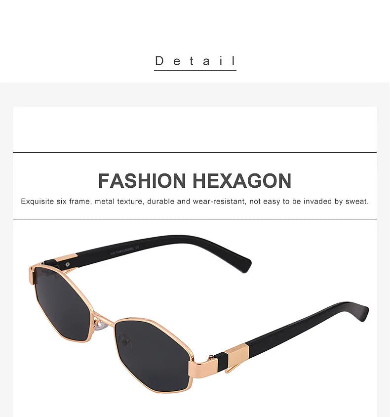 óculos de sol hexagonal feminino
