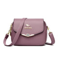 Bolsa de ombro elegante de couro macio para mulheres