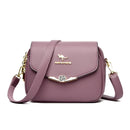 Bolsa de ombro elegante de couro macio para mulheres