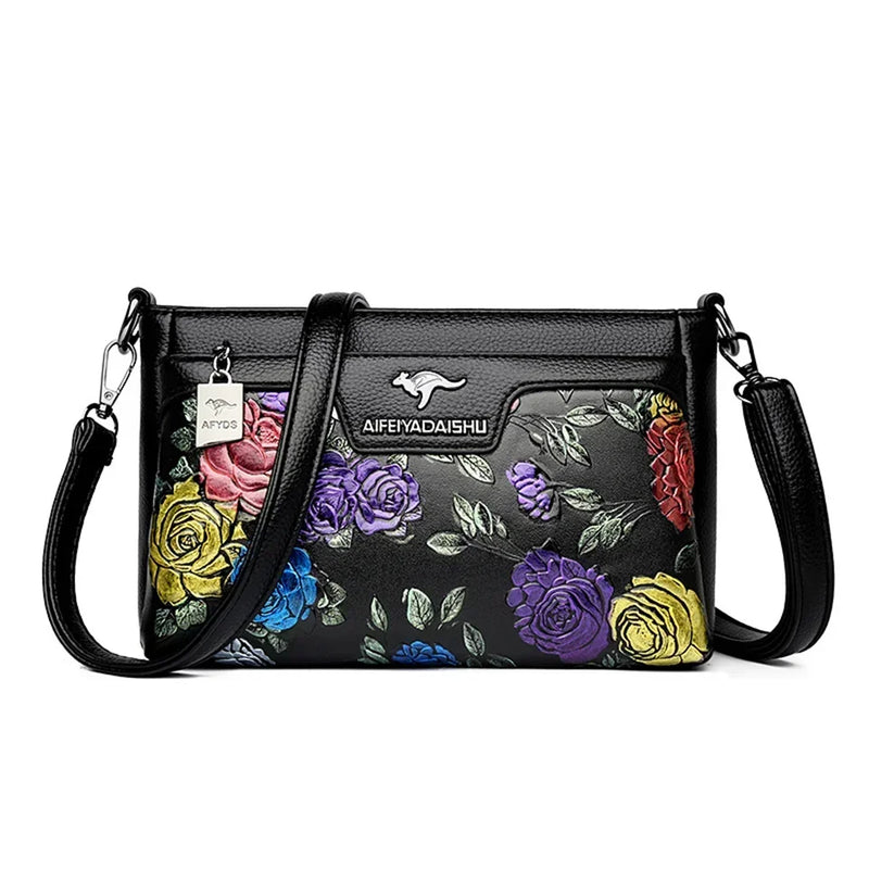 Bolsas de ombro femininas com estampa floral