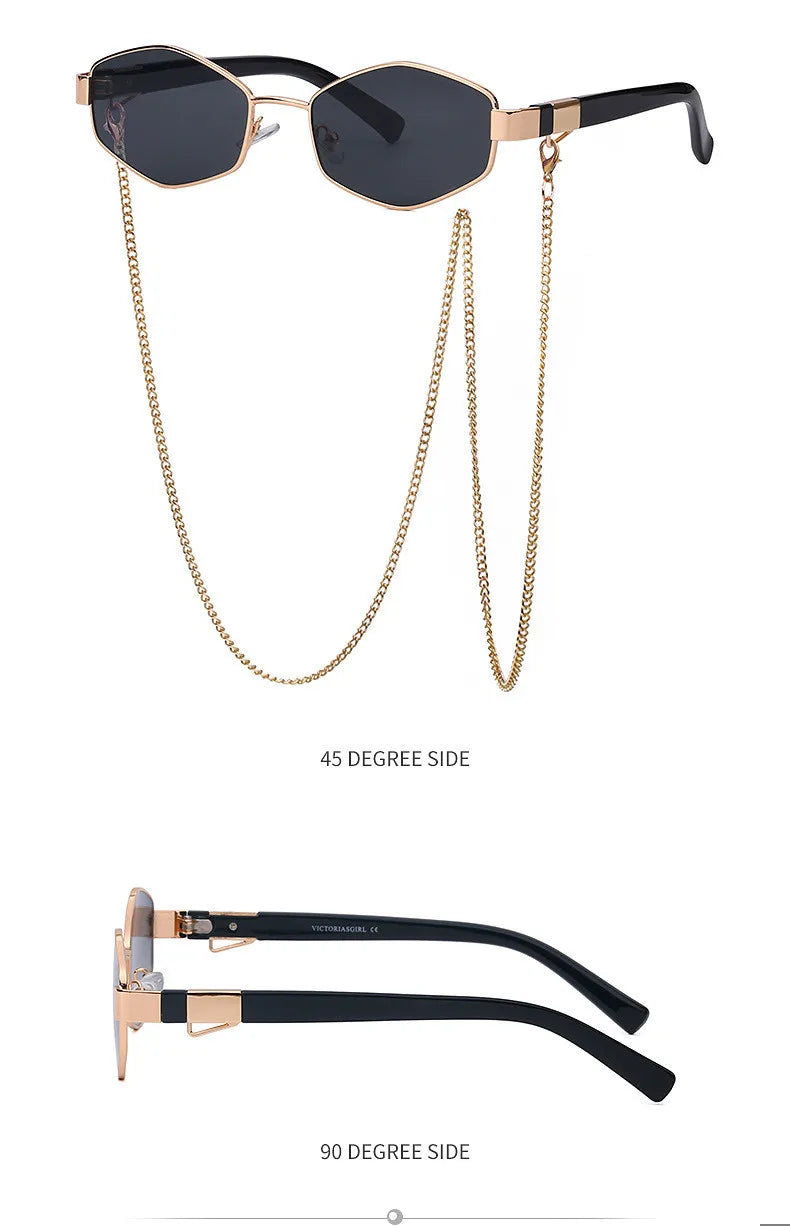 óculos de sol hexagonal feminino