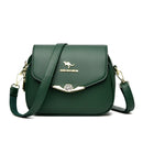 Bolsa de ombro elegante de couro macio para mulheres