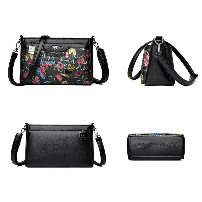 Bolsas de ombro femininas com estampa floral