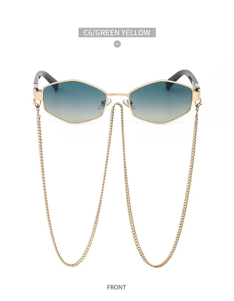 óculos de sol hexagonal feminino