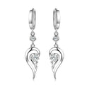 Brincos de prata esterlina 925 com zircônia azul e cristal