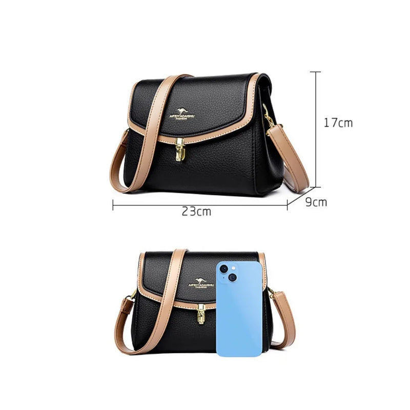 Bolsa de ombro feminina de couro