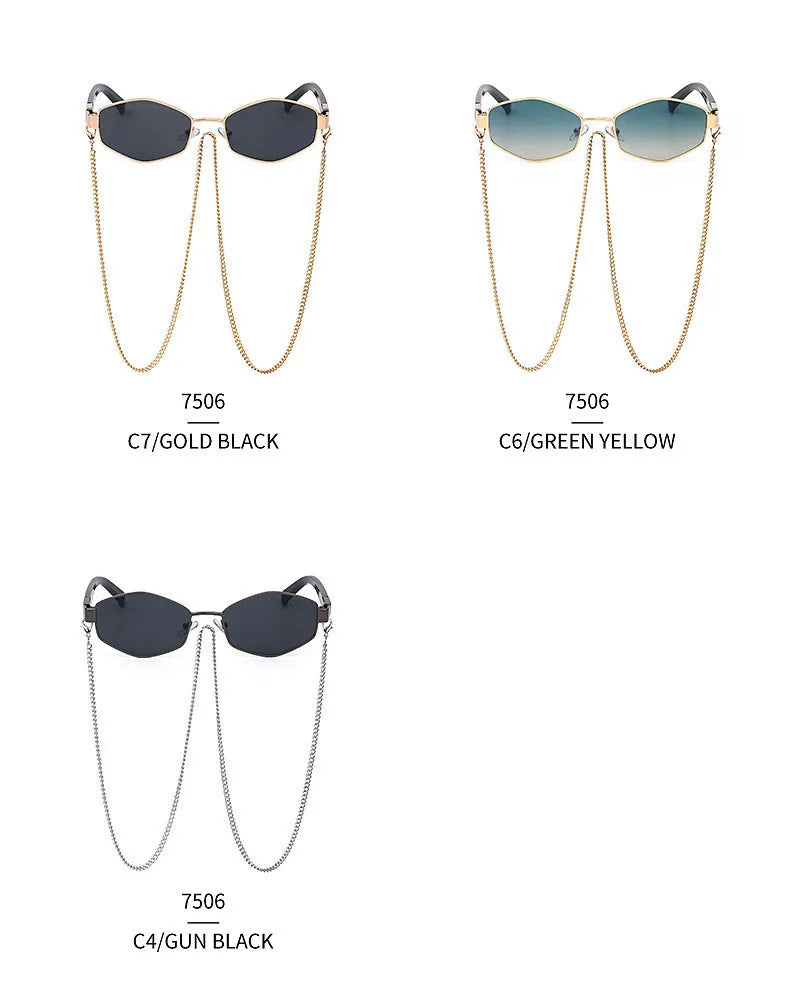 óculos de sol hexagonal feminino