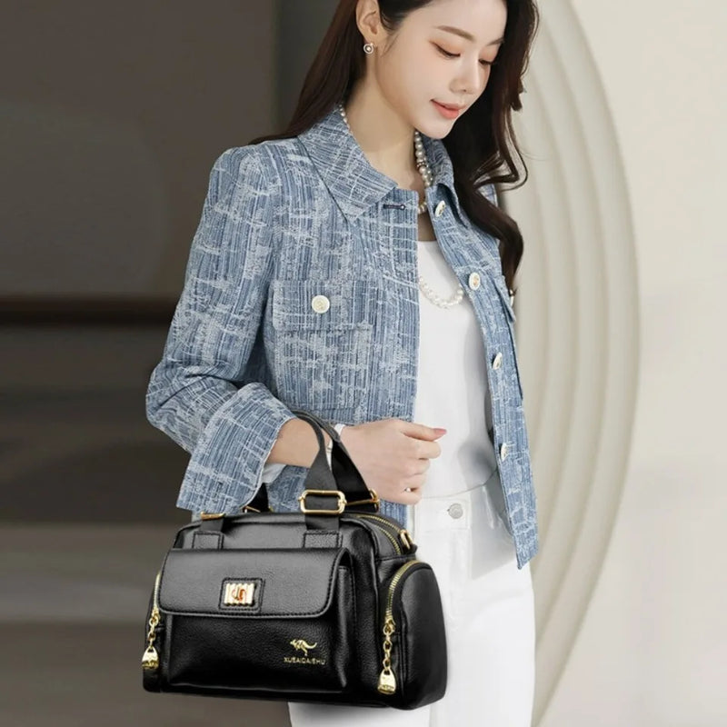 bolsa em couro sintetico para mulheres de classe