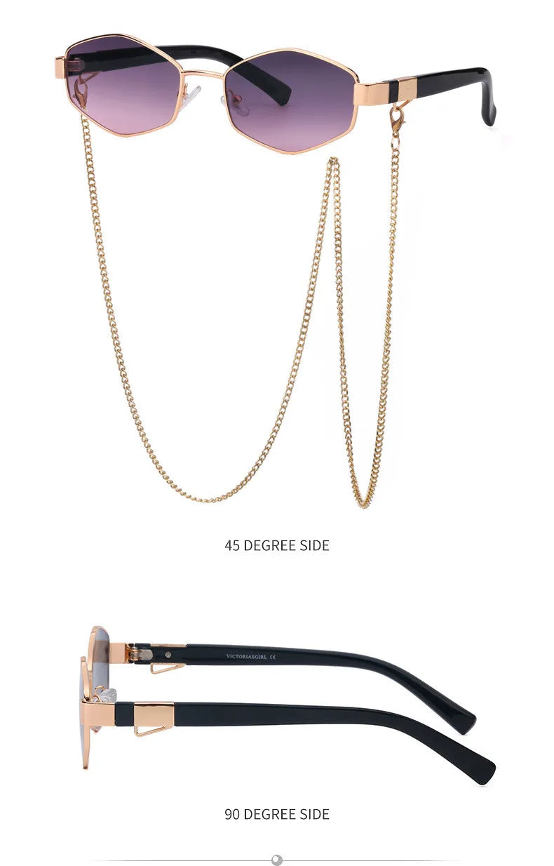 óculos de sol hexagonal feminino