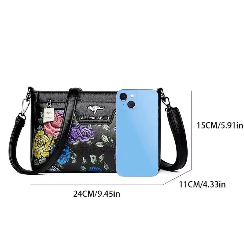 Bolsas de ombro femininas com estampa floral