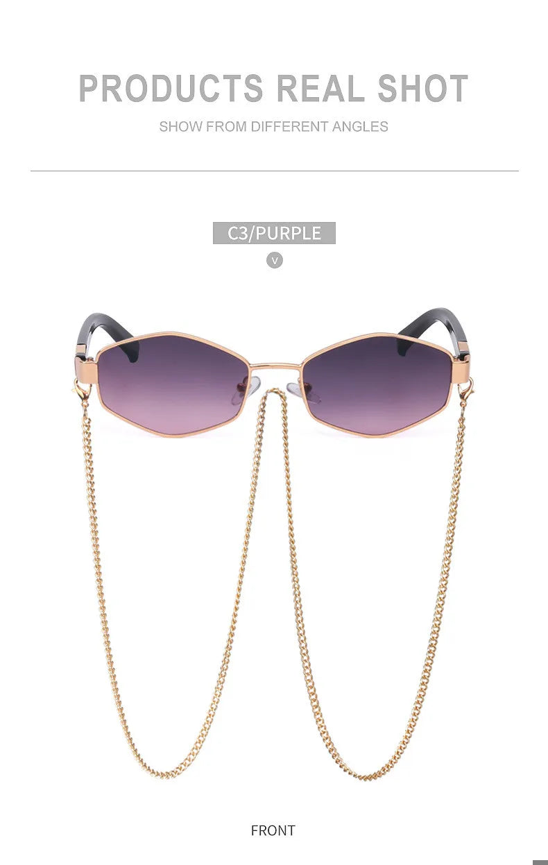 óculos de sol hexagonal feminino