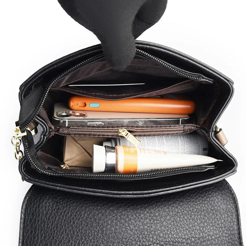 Bolsa de ombro feminina de couro