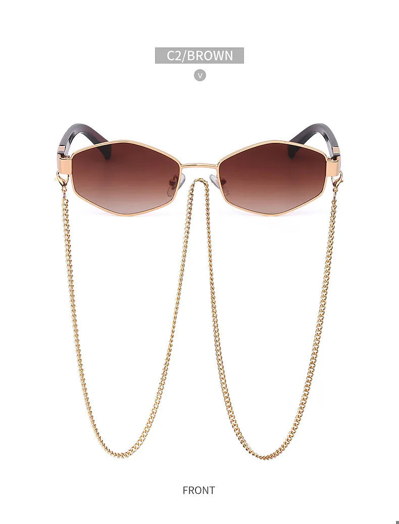 óculos de sol hexagonal feminino