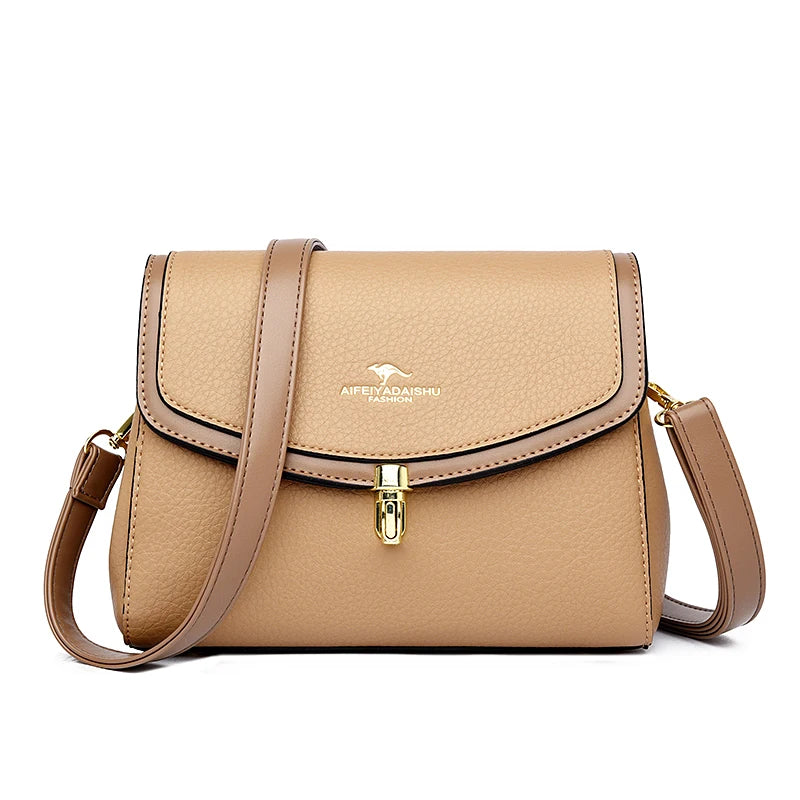 Bolsa de ombro feminina de couro