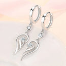 Brincos de prata esterlina 925 com zircônia azul e cristal