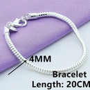 bracelete de prata esterlina 925