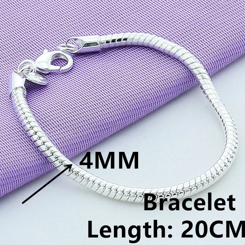 bracelete de prata esterlina 925
