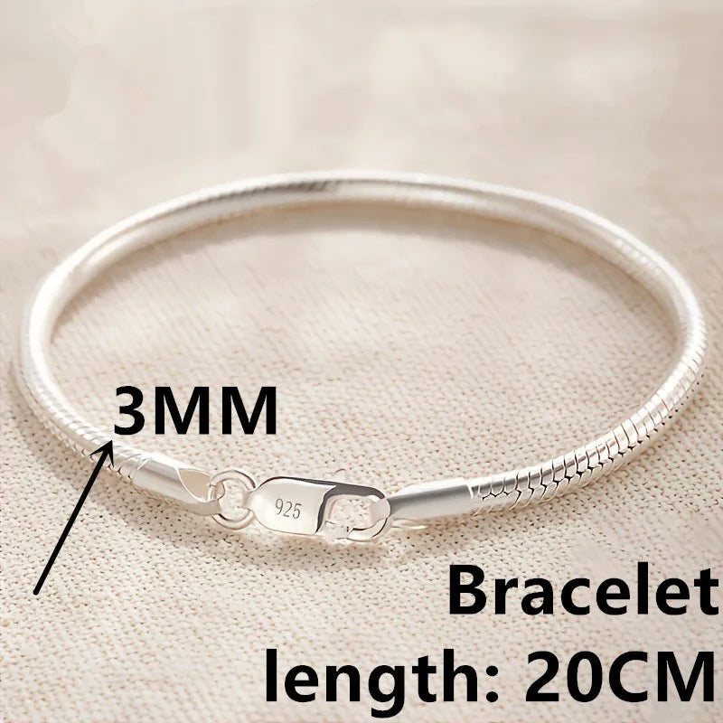 bracelete de prata esterlina 925